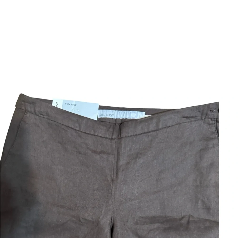 NWT OLD NAVY RETAL: $44 SUMMER CHOCOLATE LINEN ANKLE PANT SZ: 2 #Y - Picture 10 of 11